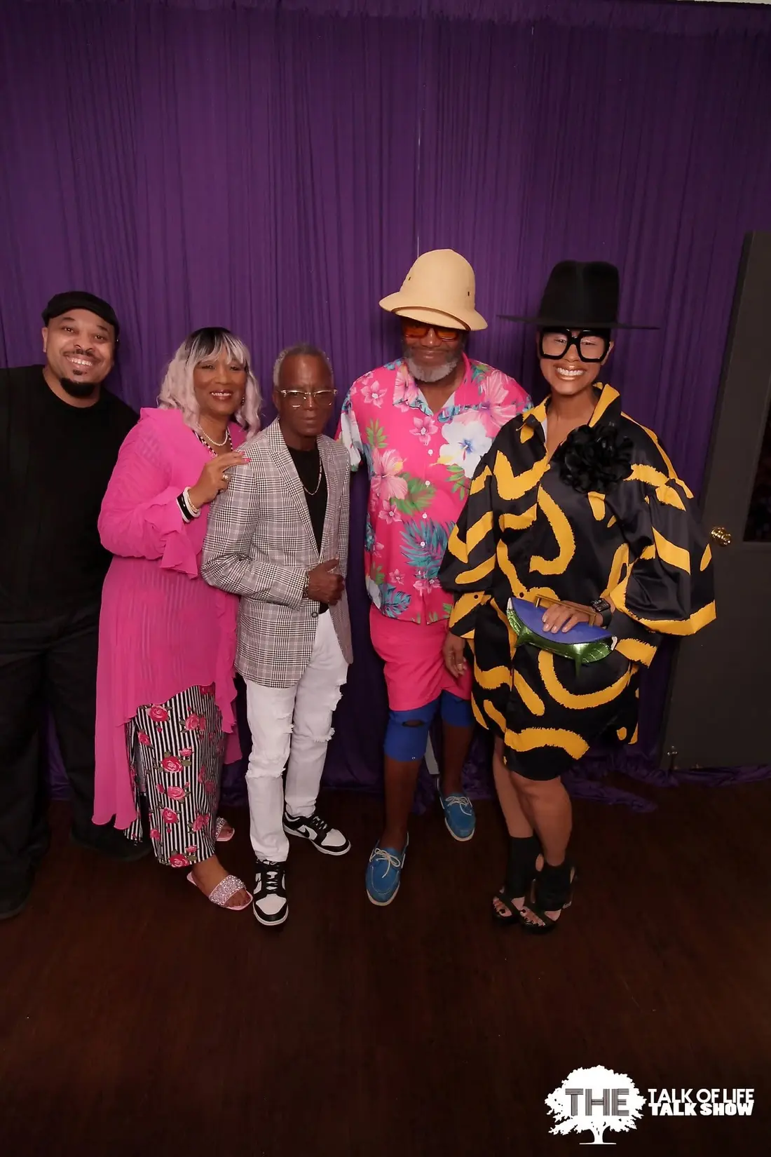 Talk of Life cast and guests posing together after a show